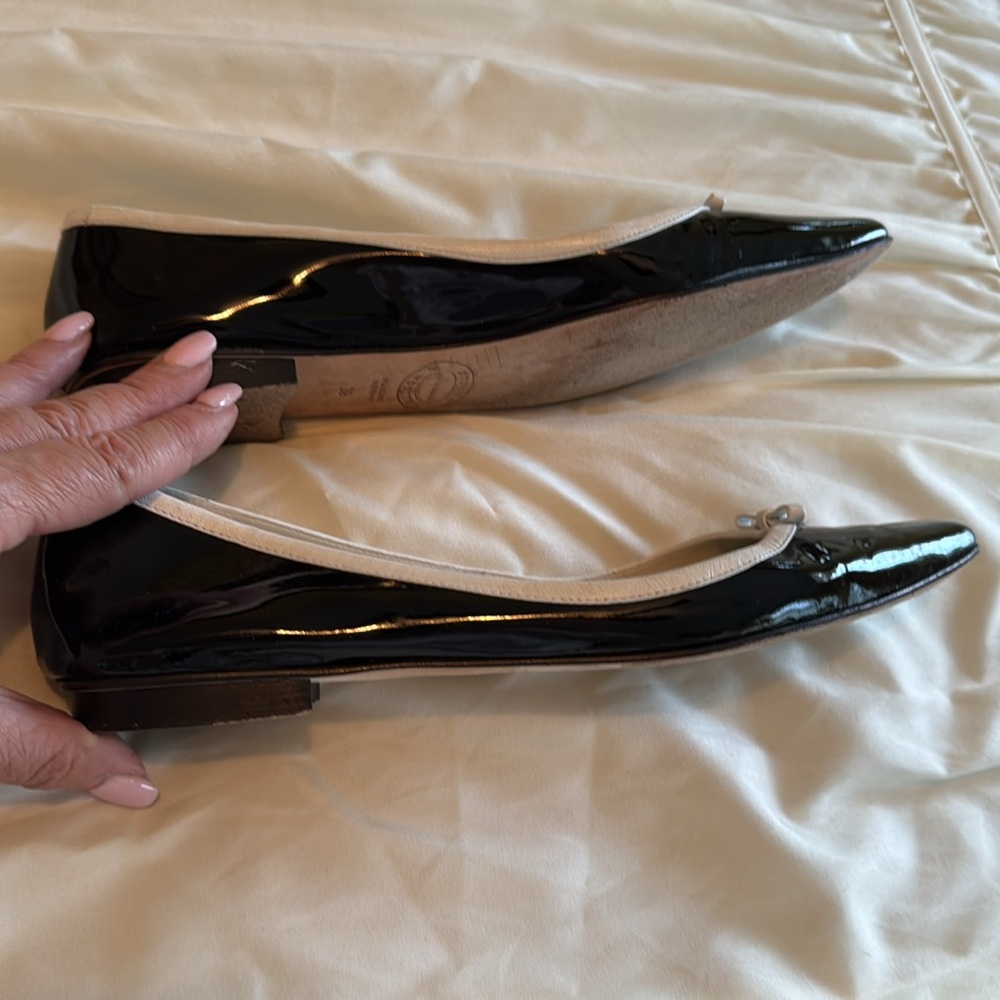 Stubbs & Wootton Black and White Flats with Elegant Trim - Picture 4 of 11